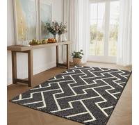 Biscpro Felpudo Entrada Casa, 90 x 150 cm Felpudo Tapete Absorbente Entrada Impermeabley Lavable para Atrapar,Alfombrilla Antideslizante,Exterior,Pasillo, Cocina,Felpudo Lluvia- Negro
