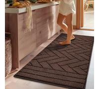 Biscpro Felpudo Interior Largo 50x120cm Lavable Antideslizante Absorbente de Agua Alfombra para Pasillo Felpudo para Perro Entrada Pasillo Cocina-Café