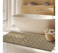 Biscpro Felpudo Interior Largo 50x120cm Lavable Antideslizante Absorbente de Agua Alfombra para Pasillo Felpudo para Perro Entrada Pasillo Cocina-Marrón Claro