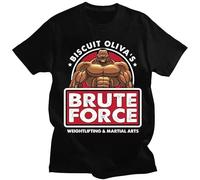 Biscuit Oliva Brute Force T Shirts Grappler Baki Hanma Yujiro Dou Manga Black 3XL