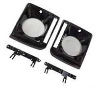 Bisel de faro con soporte para 4638840174,4638840274 Reemplazo confiable del marco de la cubierta de la lámpara ABS (negro)