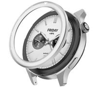 Bisel de Metal para Xiaomi Watch S4 para Mi Watch S3 Cubierta de protección antiarañazos para Reloj Ligero Funda Parachoques para Reloj Caja de Bisel de Repuesto con película templada (4)