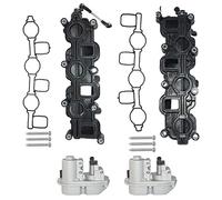 Bisenya 2x colectores de admisión + 2x servomotor de 4 polos Compatible con A4 A6 A8 Pha-eton Tou-areg 7L6 3.0 TDI 059129711BQ 059129711BP