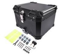 Bisenya 55L Baúl de Aluminio Impermeable para Moto, Maleta para Almacenamiento de Casco, Caja con Cerradura de Seguridad, Caja Superior de Motocicleta (Negro)