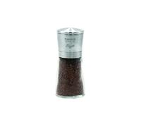 Bisetti Falx Seeds - Molinillo Especial con tapón de Acero Inoxidable, Fabricado en Italia, Cristal y Metal, Color Plata/Transparente, Altura 14,5 cm