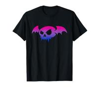 Bisexual Bat Vampire Skull Bi Pride Flag Goth Halloween Camiseta