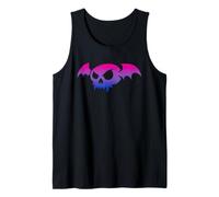 Bisexual Bat Vampire Skull Bi Pride Flag Goth Halloween Camiseta sin Mangas