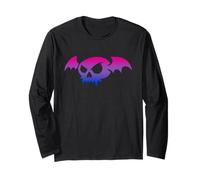 Bisexual Bat Vampire Skull Bi Pride Flag Goth Halloween Manga Larga