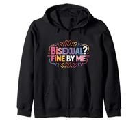 Bisexual Fine by Me Mensaje LGBTQ Orgullo |- Sudadera con Capucha