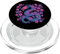 Bisexual Japanese Dragon Bi Pride Flag Colors Floral PopSockets PopGrip para MagSafe