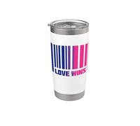 Bisexual Orgullo Bandera Amor Gana Bi Vaso térmico de acero inoxidable de doble pared