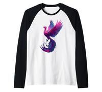 Bisexual Phoenix Bird Bi Pride Flag Rising From Ashes Camiseta Manga Raglan