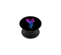 Bisexual Phoenix Bird Bi Pride Flag Rising from Ashes PopSockets PopGrip Adhesivo