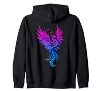 Bisexual Phoenix Bird Bi Pride Flag Rising from Ashes Sudadera con Capucha