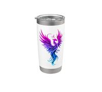 Bisexual Phoenix Bird Bi Pride Flag Rising From Ashes Vaso térmico de acero inoxidable de doble pared