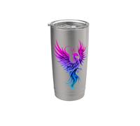 Bisexual Phoenix Bird Bi Pride Flag Rising From Ashes Vaso térmico de acero inoxidable de doble pared