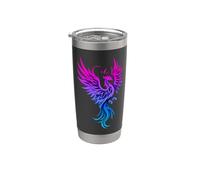 Bisexual Phoenix Bird Bi Pride Flag Rising From Ashes Vaso térmico de acero inoxidable de doble pared