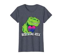 Bisexual-Rex LGBT-Q Pride Funny T-Rex Dinosaur Proud Bi Ally Camiseta, Mujer, Azul Jaspeado, L