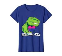 Bisexual-Rex LGBT-Q Pride Funny T-Rex Dinosaur Proud Bi Ally Camiseta, Mujer, Azul Real, XXL