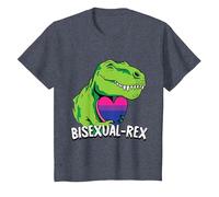 Bisexual-Rex LGBT-Q Pride Funny T-Rex Dinosaur Proud Bi Ally Camiseta, Niños, Azul Jaspeado, 3 años