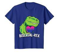 Bisexual-Rex LGBT-Q Pride Funny T-Rex Dinosaur Proud Bi Ally Camiseta, Niños, Azul Real, 4 años