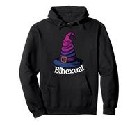 Bisexual Witch Pun Bihexual Bi Pride Flag Colors Halloween Sudadera con Capucha