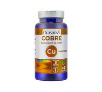DRASANVI MINERAL BISGLICINATO DE COBRE - Relacionado con numerosas funciones esenciales - Mayor biodisponibilidad - VEGANO - SIN GLUTEN - 90 comprimidos