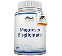 Bisglicinato de Magnesio 1000 mg (Glicinato) - 180 Cápsulas Veganas de Alta Potencia - Suministro para 3 Meses - Proporciona 200 mg de Mag Elemental - Fabricado en Europa - Nu U Nutrition