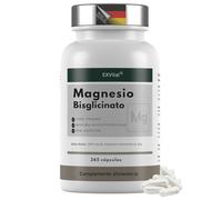 Bisglicinato de magnesio, 365 cápsulas veganas - 300 mg de magnesioelemental por dosis diaria, glicinato de magnesio, alta dosis y sin aditivos