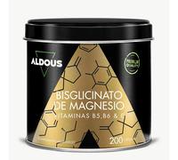 Bisglicinato de Magnesio - 200 Capsulas - Vitamina C, B6, B5 - Magnesio Alta Biodisponibilidad - Vitaminas para el Cansancio y Fatiga - Huesos y Articulaciones, Músculos - Glicinato de Magnesio - ALD