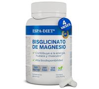 Bisglicinato de Magnesio puro - Alta biodisponibilidad y efecto rápido - Sueño Reparador, Energía, Soporte Óseo-Muscular y Concentración - Magnesio asimilable 250 cápsulas para 4 meses