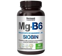 Bisglicinato de Magnesio + Vitamina B6 - Suplemento de Magnesio para el correcto Funcionamiento del Sistema Nervioso y Muscular con 60 Cápsulas Sin Gluten y Aptas para Veganos | Vermont Supplements
