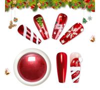 BISHENGYF Polvo De Cromo Rojo Para UñAs - Polvo De Cromo Con Efecto Espejo Para UñAs De Gel, Polvos De Cromo Para DecoracióN De UñAs De Color Rojo MetáLico, Pigmento Para UñAs De Cromo Con Purpurina