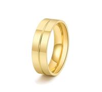 Bishilin Alianza de boda, anillos de acero inoxidable para mujer, adecuados para bodas, aniversarios y vacaciones, T 1/2, Acero inoxidable, No es una piedra preciosa