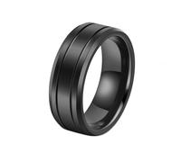 Bishilin Alianza de boda para hombre, anillos para hombre, ranura simple para vacaciones, cumpleaños, moda, R 1/2, Acero de tungsten, No es una piedra preciosa