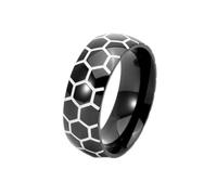 Bishilin Alianzas de boda para hombre, anillos para hombre, diseño de fútbol, brilla en la oscuridad, para vacaciones, cumpleaños, moda, V 1/2, Acero de titanio, No es una piedra preciosa