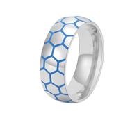Bishilin Alianzas de boda para hombre, anillos para hombre, diseño de fútbol, brilla en la oscuridad, para vacaciones, cumpleaños, moda, L 1/2, Acero de titanio, No es una piedra preciosa