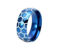 Bishilin Alianzas de boda para hombre, anillos para hombre, diseño de fútbol, brilla en la oscuridad, para vacaciones, cumpleaños, moda, N 1/2, Acero de titanio, No es una piedra preciosa