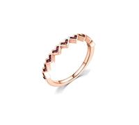 Bishilin Anillo apilable, anillo de boda simple con corazón con circonita cúbica, plata de ley para vacaciones, cumpleaños y moda, P 1/2, Plata de ley, Circonita cúbica