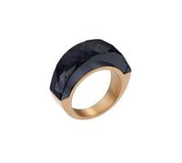 Bishilin Anillo de acero inoxidable delicado para mujer, anillo de boda redondo con cristal, adecuado para bodas, aniversarios y vacaciones, R 1/2, Acero inoxidable, No es una piedra preciosa
