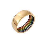 Bishilin Anillo de boda de acero inoxidable para mujer, conjuntos de boda para mujer, arco iris, pegamento en gota, fiestas familiares, bodas, N 1/2, Acero inoxidable, No es una piedra preciosa