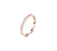 Bishilin Anillo de compromiso de circonita cúbica, anillo de boda vintage hexagonal con circonita cúbica de plata de ley, L 1/2, Plata de ley, Circonita cúbica