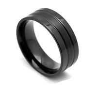 Bishilin Anillos de acero inoxidable para mujer, únicos, vintage, con ranura estética, adecuados para bodas, aniversarios, vacaciones, T 1/2, Acero inoxidable, No es una piedra preciosa