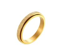 Bishilin Anillos de banda ancha para mujer, anillos para mujer de compromiso, anillo giratorio simple esmerilado de 4 mm de ancho, N 1/2, Acero de titanio, No es una piedra preciosa