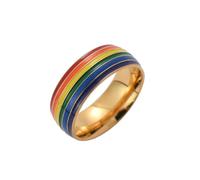 Bishilin Anillos de boda de acero inoxidable para mujer, anillos para mujer, arco iris, fiestas familiares, bodas, X 1/2, Acero inoxidable, No es una piedra preciosa