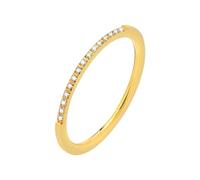 Bishilin Anillos de joyería para mujer, anillos medios para mujer, forma redonda, circonita cúbica blanca, adecuados para bodas, aniversarios, vacaciones, P 1/2, Acero de titanio, Circonia cúbica