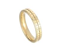 Bishilin Bonito anillo de compromiso, juego de anillos de acero inoxidable para mujer, anillo de 4 mm con patrón cuadrado, L 1/2, Acero inoxidable, No es una piedra preciosa