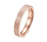 Bishilin Juego de anillos de acero inoxidable para mujer, 4 mm, acabado mate, adecuado para bodas, aniversarios, vacaciones, X 1/2, Acero inoxidable, No es una piedra preciosa