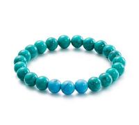 Bishilin Pulsera de eslabones de cadena para mujer, pulsera de joyería de 8 mm, color turquesa, adecuada para bodas, aniversarios, vacaciones, Turquesa, No es una piedra preciosa