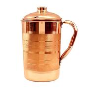 BishtHub Jarra de agua de cobre puro para uso en cocina, jarra táctil plateada, 1,5 L